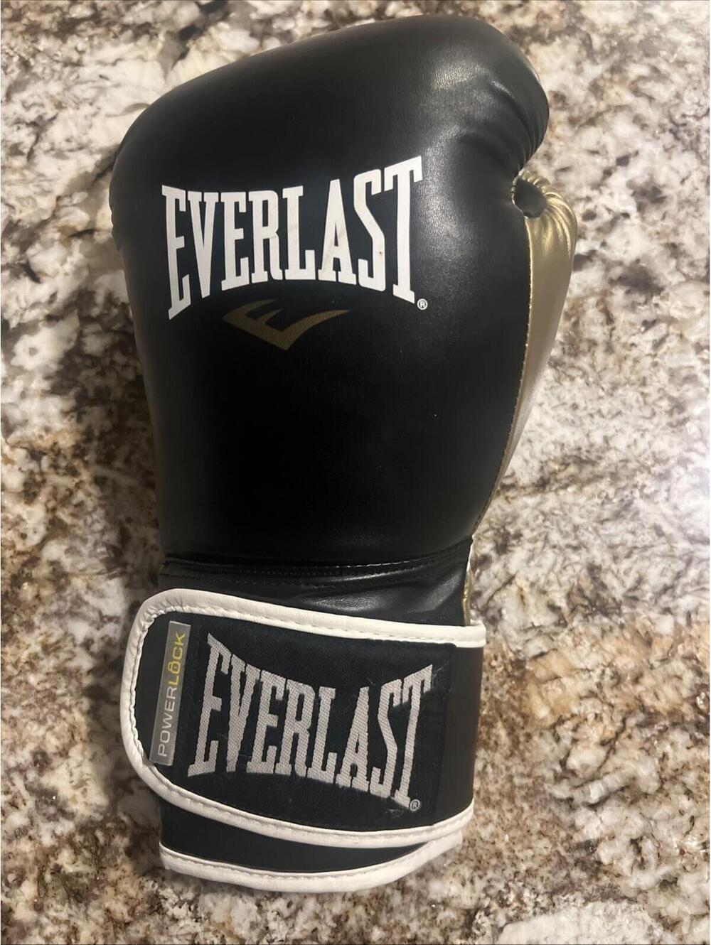 Everlast PowerLock 16oz Black & Gold Boxing Glove - LEFTHAND ONLY - Nice!